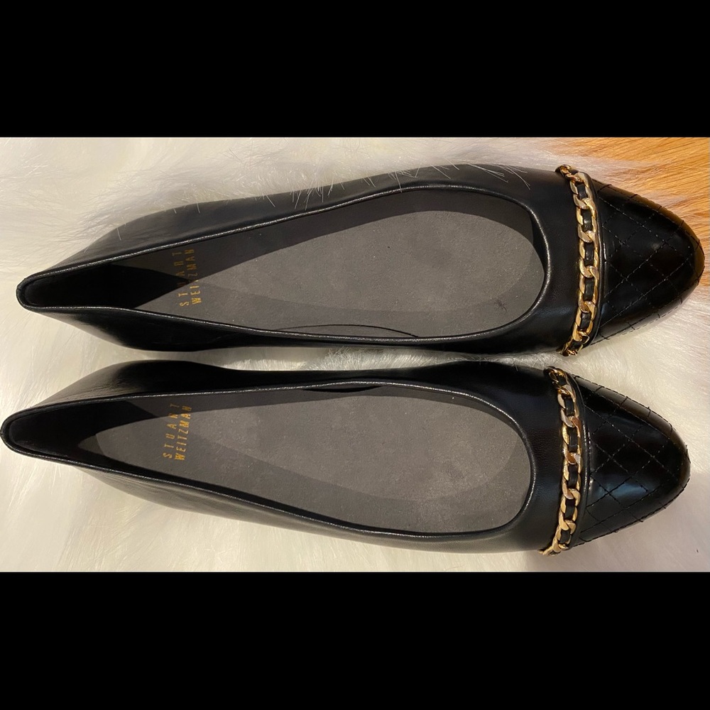 Stuart Weitzman Legacy Quilt Cap Toe ballet Flat